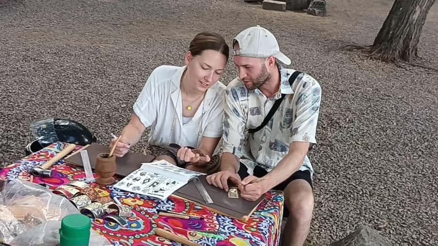 City of Salta: Alpaca and leather handicraft workshop in the open air! - Outside setting and how the workshop runs in the open air