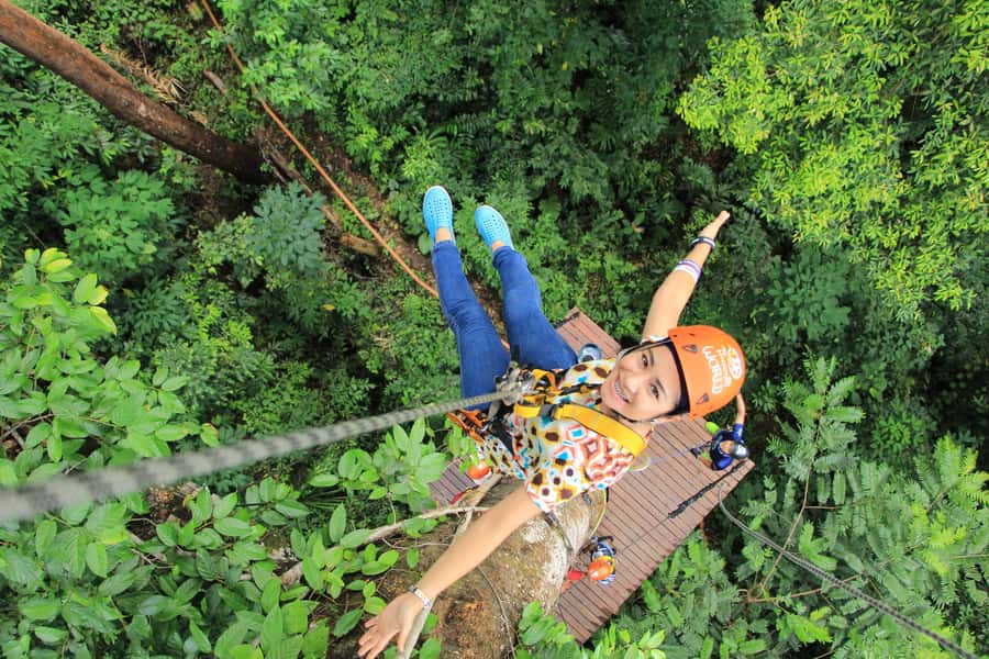 Half-Day Iguazú Forest Adventure - Rappelling the canyon next to waterfalls and the natural pool dip