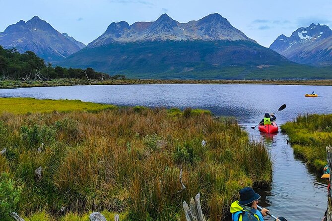 Packrafting experience along the Olivia River - Lunch on a small river beach near Laguna Esmeralda