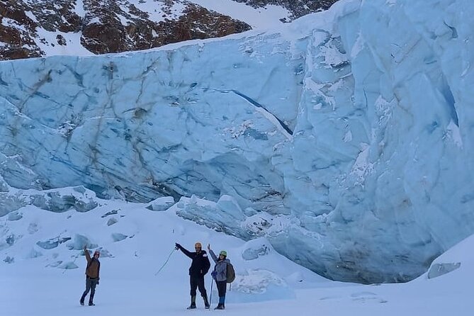 Premium Albino Eye Glacier Trekking For Small Groups - Final climb to the glacier wall: hands, helmet, and equipment
