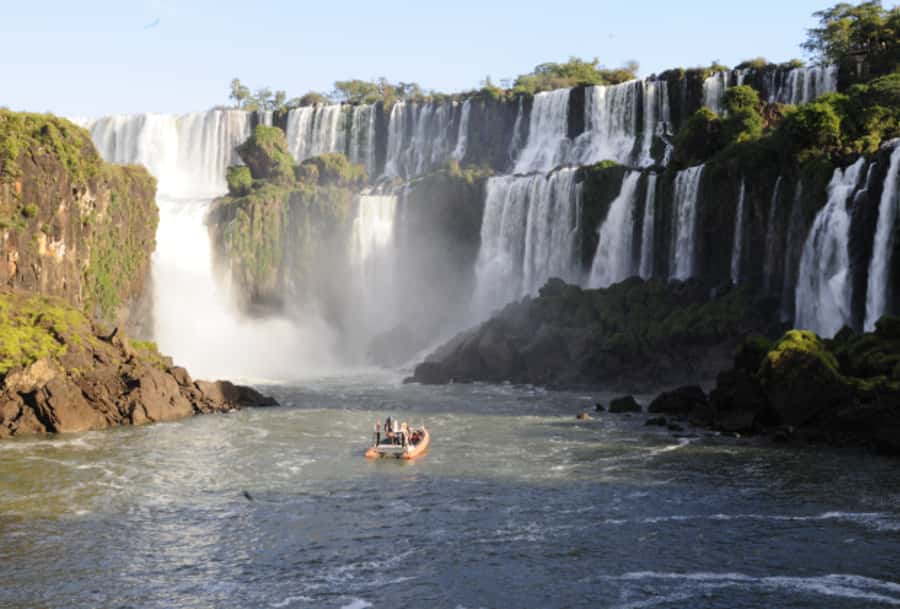 Puerto Iguazu: Argentine Falls & Great Adventure Boat - Forest rail and river walkway: a break that still advances the story