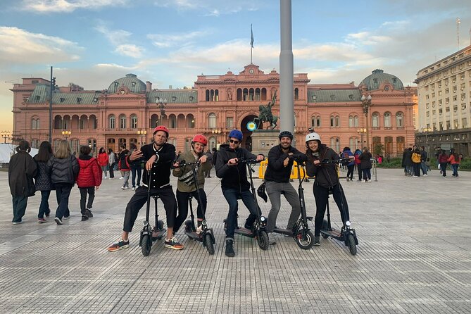 Tour Buenos Aires in one day on Electric Scooters - Plaza Estado del Vaticano and the Obelisco: when Argentine stories start with snacks
