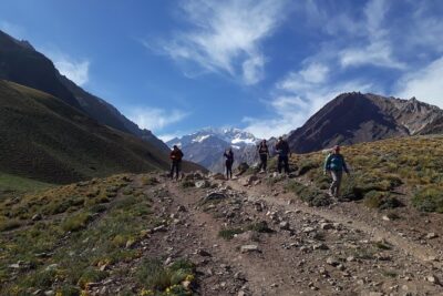 Trekking to Confluencia, Aconcagua first base camp