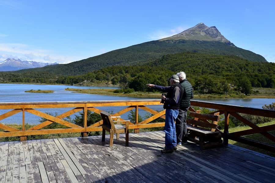 Ushuaia: Tierra del Fuego National Park - Pickup and the westward drive: city scenes, naval-base views, and Pan-American photo moments